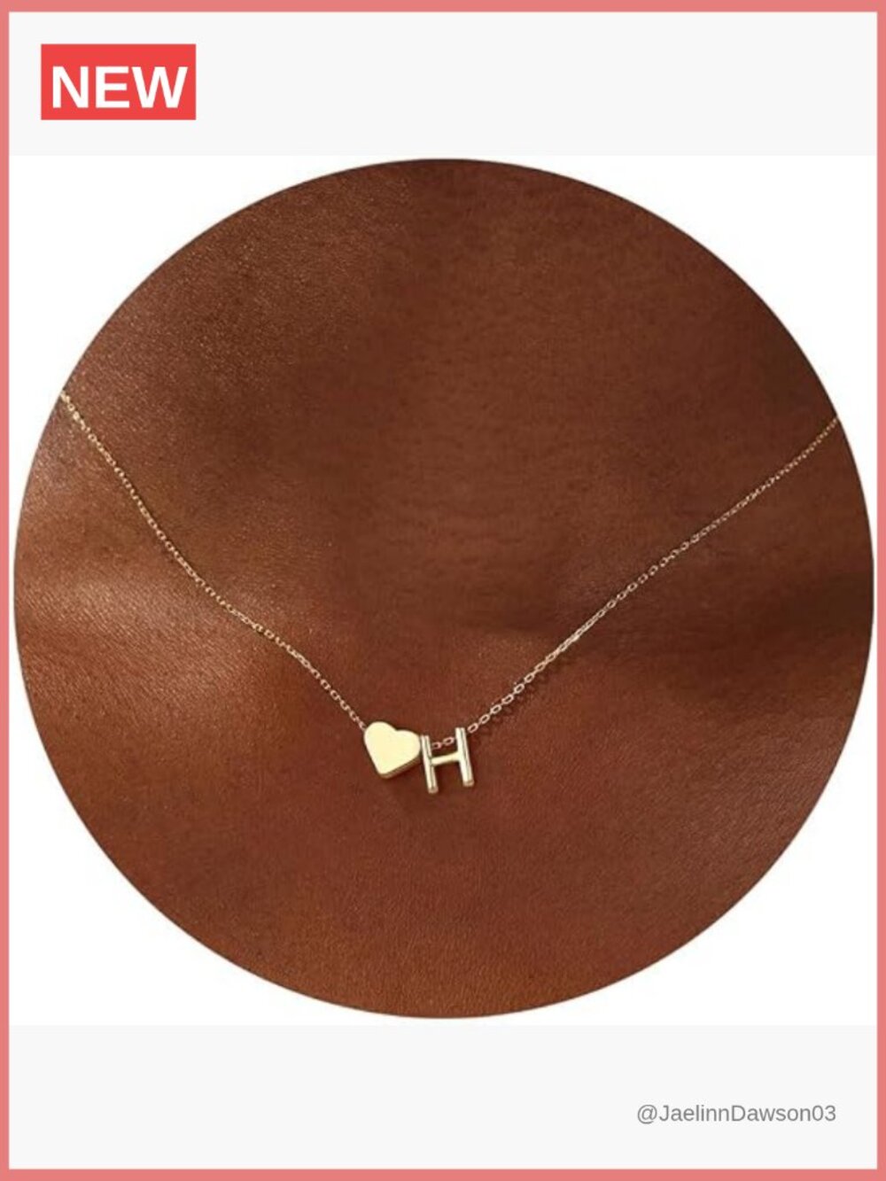 18K Gold Plated Heart Initial Pendant Necklace Dainty Charm Teen Girl Gift